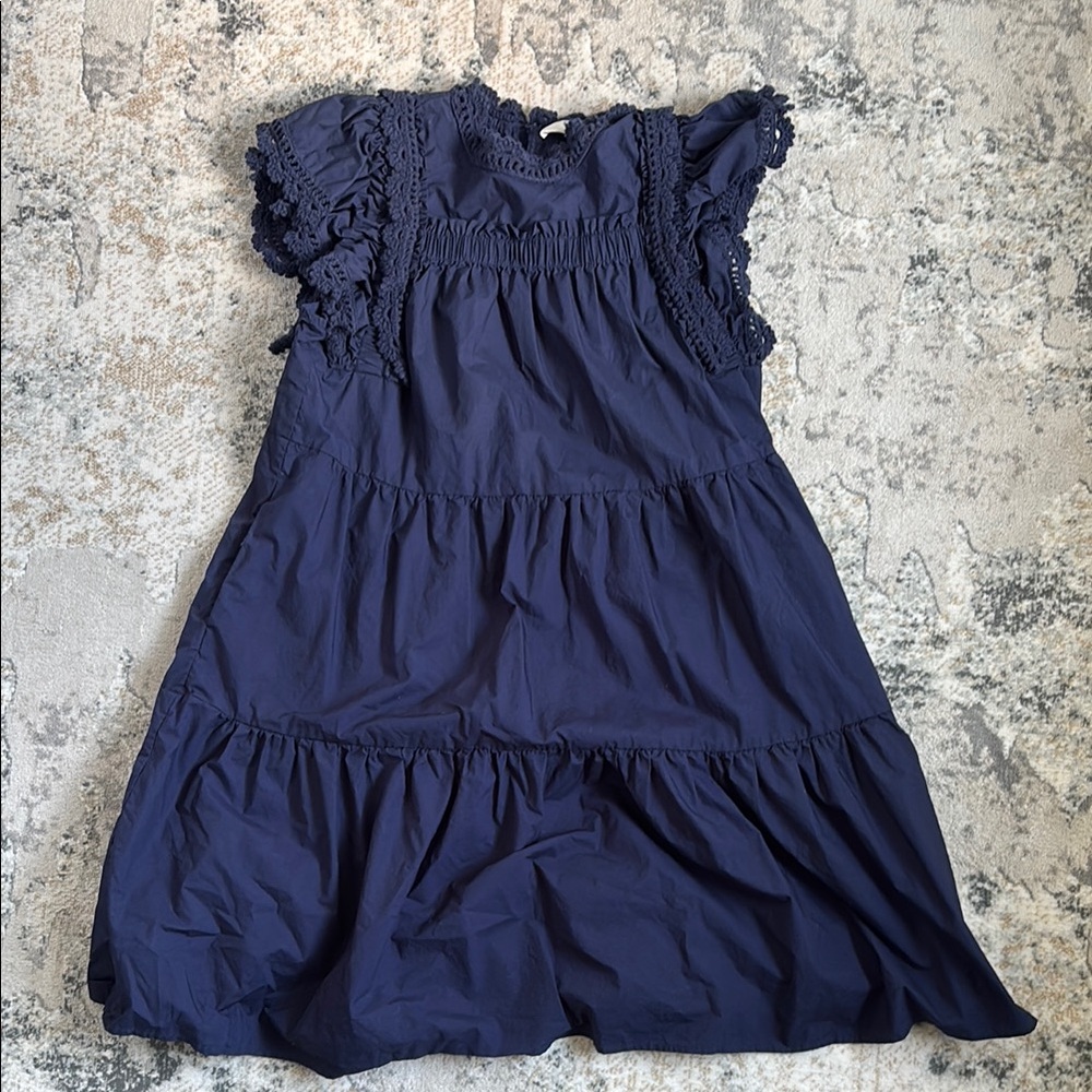 SEA New York Blue Cotton Crochet Dress